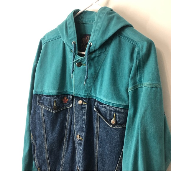 Amazing 90s Bugle Boy Denim Hooded Jacket - Picture 2 of 6